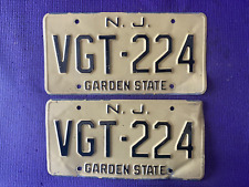 New Jersey License Plates Pair VGT-224 picture