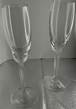 Pair Of Mikasa Ballet Crystal Champagne Flutes With Frosted Twist Stems picture