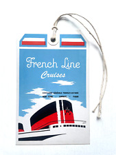 1954 Compagnie Générale Transatlantique  Cruise Ship The French Line Baggage Tag picture