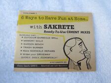 Vintage Sakrete Cement Mixes Advertising Booklet 1957 Hill Behan Yard IL picture