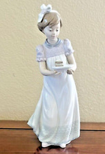 Lladro #5429 ~Happy Birthday Girl Figurine Holding Birthday Cake ~ 8