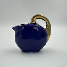 Vintage Miniature Cobalt Blue Pitcher with Gold Trim picture