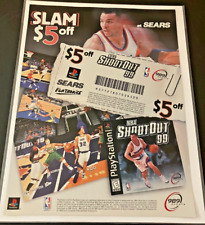 NBA ShootOut 99 at Sears - Vintage Gaming Print Ad / Poster / Wall Art - MINT picture
