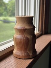 Wooden Hand Carved Vase Two Tone picture