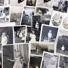 Vintage Black and White Photo Lot of 50 Little Toddler Boys Girls Snapshots picture