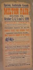 RARE MILTON PA 1899 Fair Train  Advertising Paper Bellefonte horse races freaks picture
