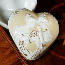 Lovely Heart Porcelain Box Decor Hand-Paint By Scheibe-Alsbach 1925-1972 Germany picture