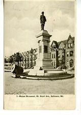Watson Monument-Mt Royal Avenue-Baltimore-Maryland-Vintage B/W 1905 Postcard picture