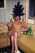 Vtg 1972 Slide Funny Man Posing as Woman X6I168 picture