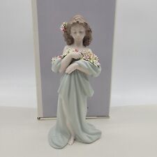 Lladro Porcelain #6346 'Petals of Love' Girl with Armful of Flowers. With Box picture