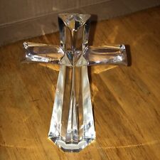 Beautiful Bohemian ￼crystal Glass cross 7 inch tall Czech Republic￼ picture