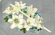 A Happy Easter White Flowers Forget Me Nots Postcard Posted Raphael Tuck & Sons picture