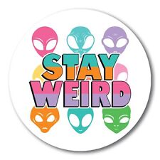 Magnet Me Up Stay Weird Colorful Alien Magnet Decal, 5 inch, Automotive Magnet picture