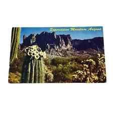 Postcard Superstition Mountain Arizona Cactus Vintage B159 picture