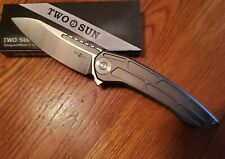 TwoSun TS45-M390 EDC Knife, Titanium. NiB. picture
