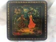 Conversation of two girlfriends* Mstera russian lacquer box by Krilov 1950's picture