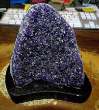 LG. POLISHED DARK  AMETHYST CRYSTAL CLUSTER  GEODE FROM URUGUAY CATHEDRAL STAND picture