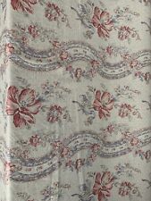 Vintage P / Kaufmann Pink Floral Linen Fabric 56” Factory Edge By The Yard picture