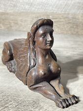 Early 20th Century French Hand Carved Walnut Sphinx Figure picture