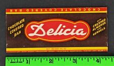 Vintage 1930's Delicia Chocolate Bronx New York EMPTY Candy Wrapper picture