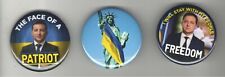 2022 Volodymyr ZELENSKY 3 pin President UKRAINE pinback INDEPENDENCE + FLAG picture