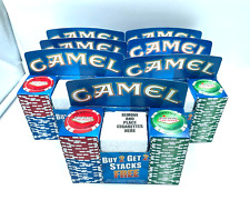 Lot of 7CAMEL Las Vegas Poker Chips Boxed Vintage Set of 50 Red Green Blue *NEW* picture