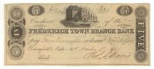 Frederick Town Branch Bank $5 - Obsolete Notes - Paper Money - US - Obsolete picture