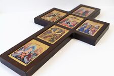 The life of Jesus Premium Quality in wooden cross Icons Express Shipping . picture