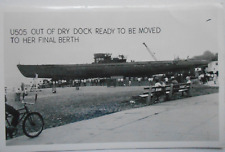 U505 GERMAN SUBMARINE out of dry dock unmailed postcard picture