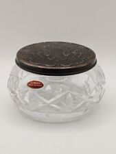 Gorham West Germany Crystal Jar with Silver Lid - Trinket/Powder Jar  picture