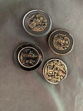 4 Pc Lot 1800'S VICTORIAN AESTHETIC MOVEMENT Buttons. One & 3/4” Diameter Rare picture