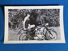Young Woman w/ Triumph Motorcycle Vintage Photo c. Early 1960's picture