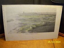 1910-20s Surf at Frankfort MI Michigan long road or pier possibly to lighthouse picture