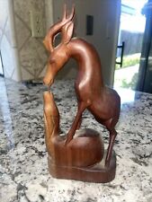 Vintage African Deer Wooden Statue 8.5” Tall picture