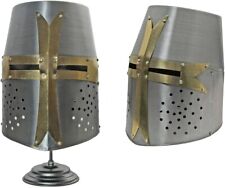 Decorative Barrel Helm Crusader Helmet With Stand picture
