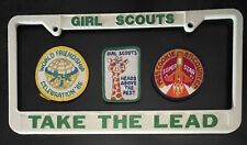 REDUCED NEW RARE 1980 Vintage Girl Scout LICENSE PLATE-GIRL SCOUTS TAKE THE LEAD picture