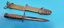 Fine U.S. WWII M1 Carbine Bayonet Knife + Sheath Camillus in Grease picture