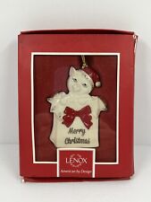 Lenox Kitty Cat Wearing Red Santa Hat Christmas Ornament Original Box picture