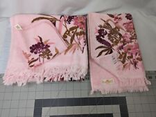 Cannon Pink Bath Hand Towel Wash Cloth Lot Vintage USA picture