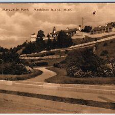 c1910s Mackinac Island, Mich Fort & Marquette Park Albertype Postcard J Doud A72 picture