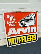 Vintage 1950’s 1960’s Arvin Mufflers Embossed Advertising Sign 24” X 24” picture
