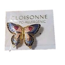 Vintage Cloisonne Butterfly Enamel On Brass NOS picture
