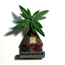 Vintage Amsterdam Spinning Pot Leaf Windmill Fridge Magnet picture