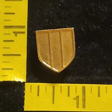Simple Shield Badge Lapel Hat Pin Gold tone no monogram no signature picture