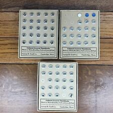 Vtg Lot 3 Boxes Old Graffco Celluloid Covered Marking Thumb Tacks Numbered Maps picture