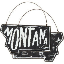 MONTANA State Shape Wooden Ornament - Primitives by Kathy, NWT picture