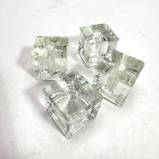 Set of 4 Vintage Ice Cube Candle Holders for small candles, 1
