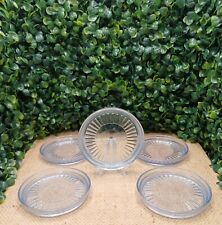 Vtg Tupperware 1671 Clear Acrylic Watercolor Pastel Coaster Round Set of 5 picture