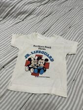 Vintage 1984 The Walt Disney Company Jr. Lifeguard Mickey & Minnie Mouse T-Shirt picture