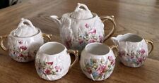 Rare Antique Majolica RS Prussian Porcelain Teapot Creamer Sugar Cups picture